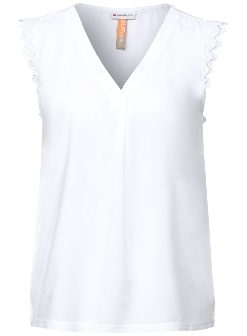 Blouse top with V-neck and...