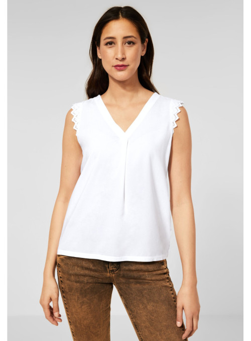 Blouse top with V-neck and...