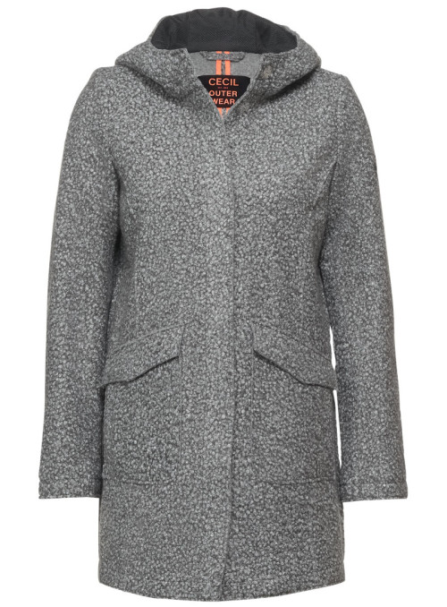 Fake wool hooded coat