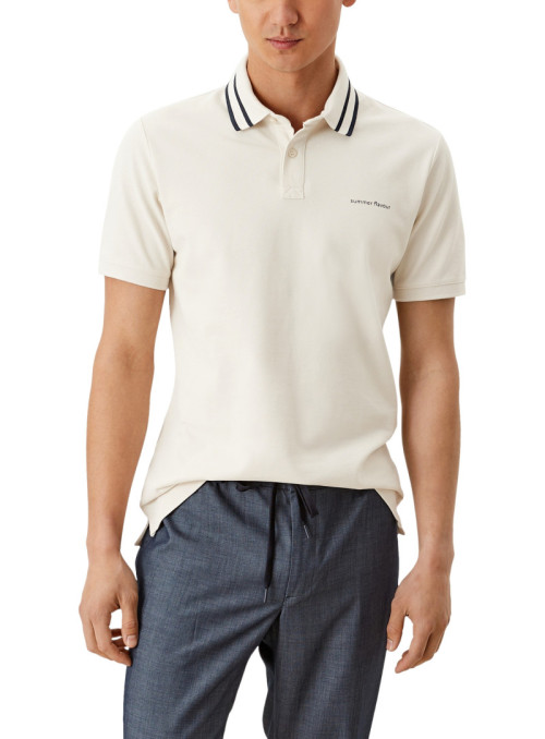 Polo shirt with striped collar