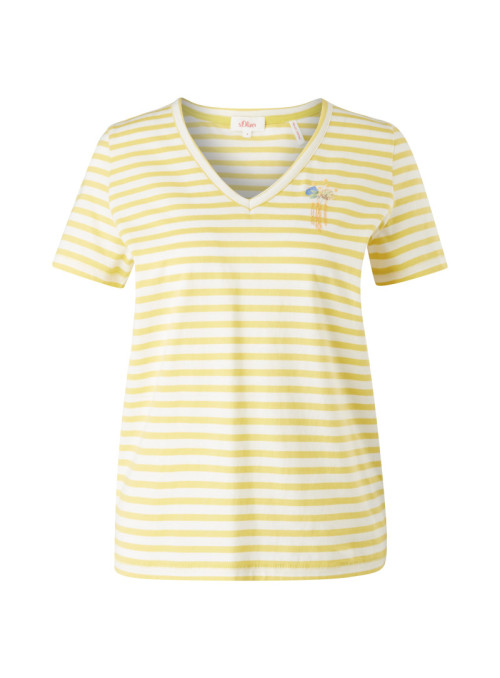 V-neck striped t-shirt