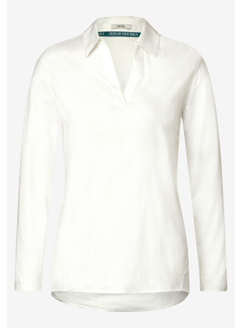 Solid Blouse w. Jersey Sleeves