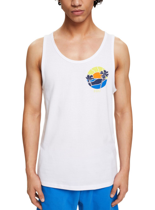 Sleeveless T-shirt with print