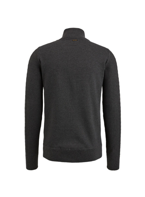 Half zip collar cotton knit