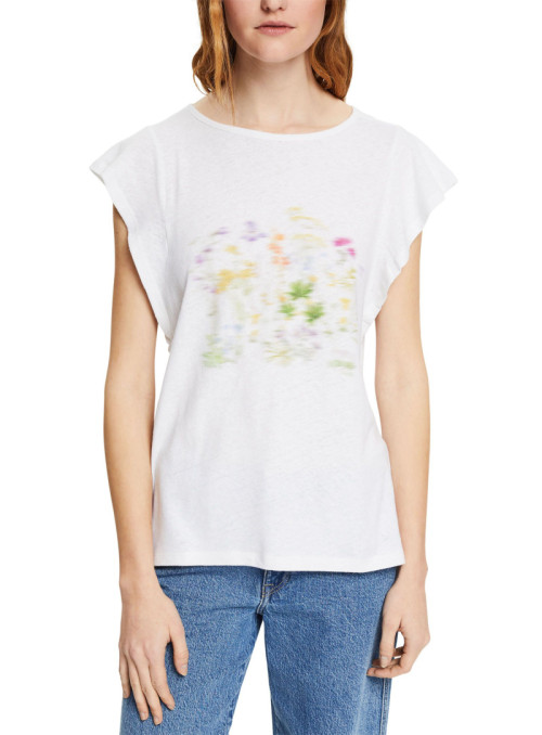 Mit Leinen: T-Shirt mit Print