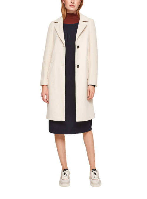 Woll blend coat with lapel...