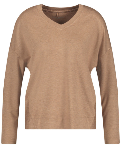 Sweatshirt with V-neck and...