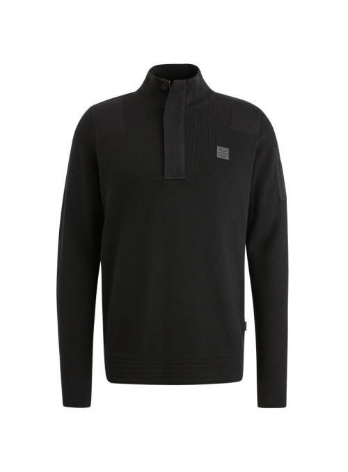 Half zip collar cotton knit