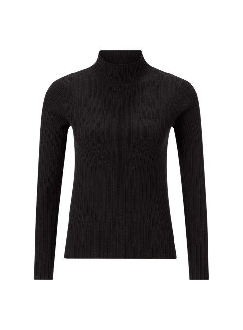 Turtle neck rib knit