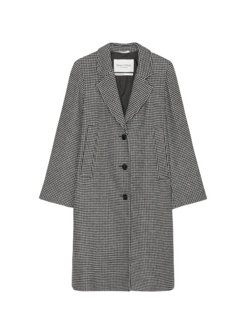 Houndstooth wool coat,...