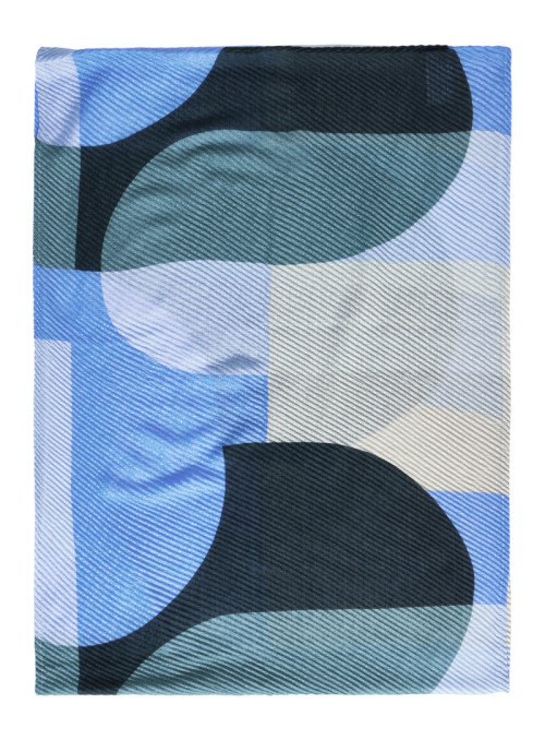 Printed Plissee Loop Scarf