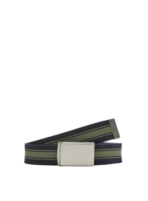 Canvas belt with stripes