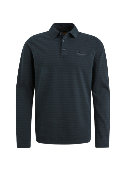 Long sleeve polo Subtle stripe