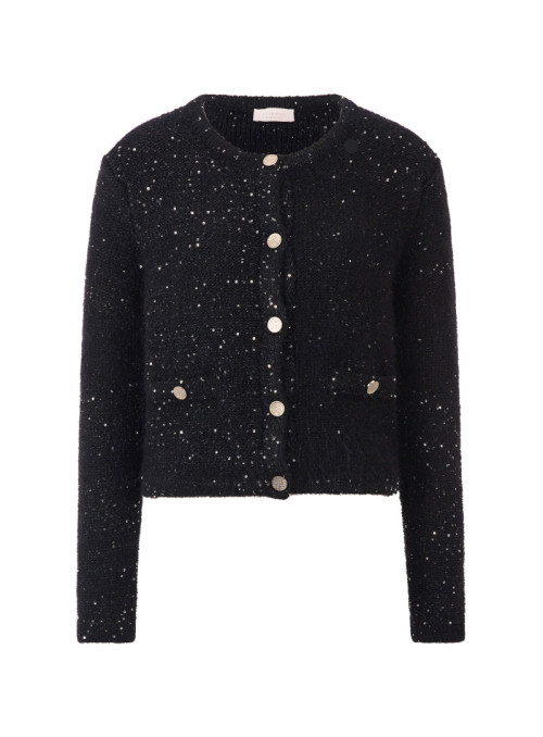 Boxy cardigan with sequins