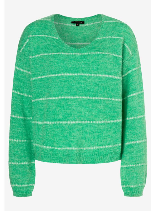 V-Neck Pullover with Stripes