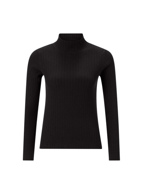 Turtle neck rib knit