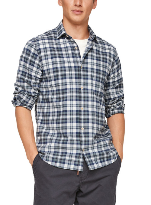 Plaid twill shirt