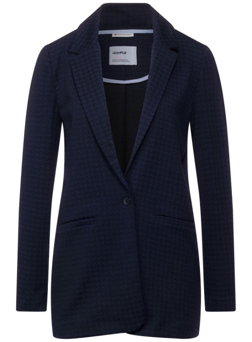 Houndstooth Long Blazer