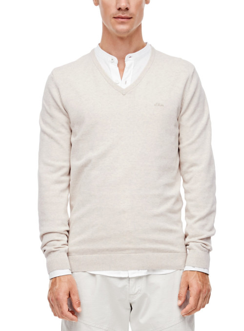 Sweater with V-neck and...