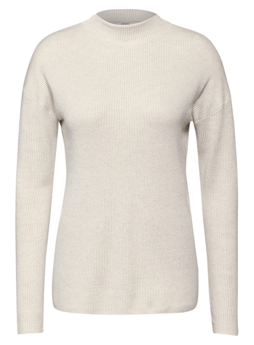 Plated rib turtleneck