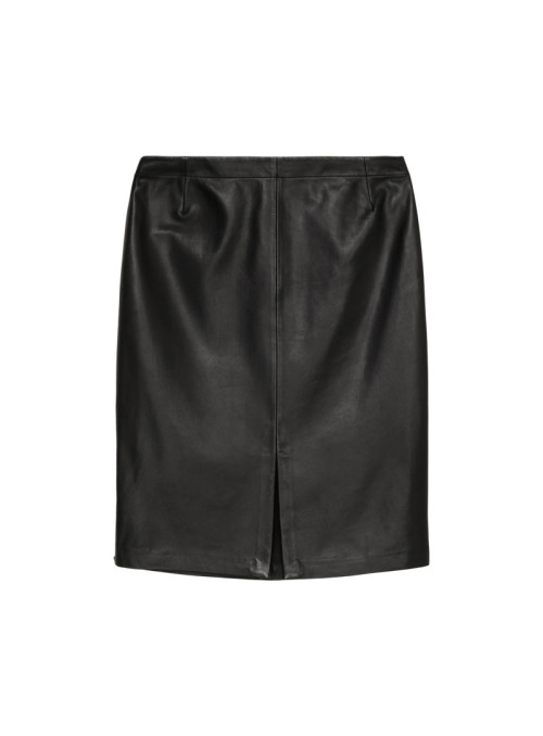 Leather pencil skirt, front...