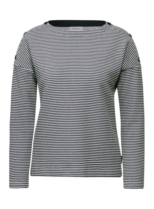 Striped Button T-Shirt