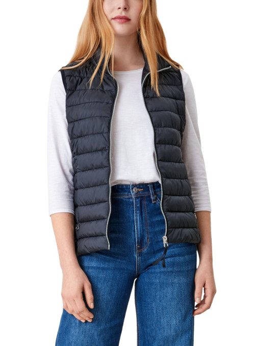 Quilted vest with stand up...