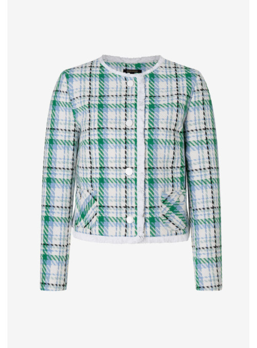 Coloured Check Cropped Jacket