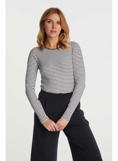 Organic Rib Longsleeve Striped