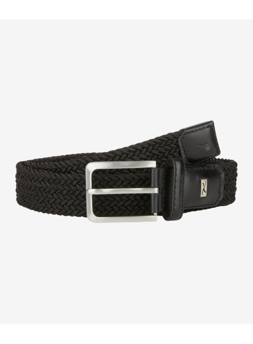 Braided belt with leather